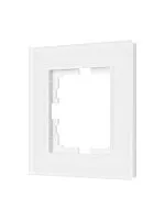 Рамка 1-местн. гориз. VESNA стекло бел. матов. LEZARD 742-5380-146