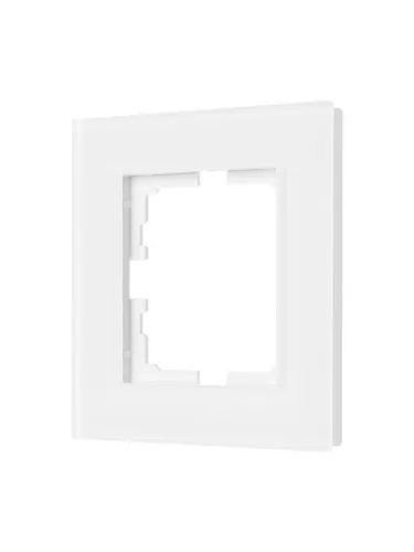 Рамка 1-местн. гориз. VESNA стекло бел. матов. LEZARD 742-5380-146