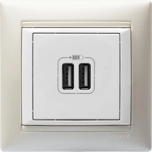 Розетка USB 2-м СП Valena бел. Leg 770470 фото 12