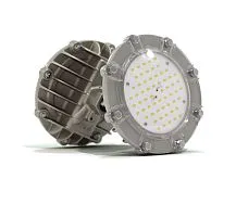 Светильник светодиодный взрывозащ. АТ-ДСП-33/30-220VAC-IP67-EX Арсенал 28Вт 4500-5000К IP67 3550лм 220В угол 1/2 яркости светодиода 120град. КСС "Д" крепление на трубу 3/4дюйм бел. АТОН