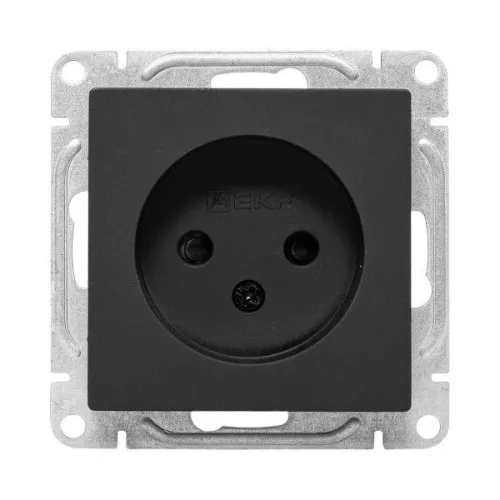 Розетка СП Эпика 16А без заземл. защ. шторки механизм черн. EKF UP1-SOB-101 фото 2