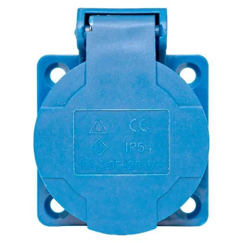 Розетка панельная 112 скрытая 2P+PЕ 16А 220В IP44 с защ. крышкой EKF ps-112-16-220 фото 2