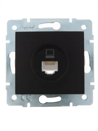 Розетка компьютерная 1-м СП Karina RJ45 механизм черн. бархат LEZARD 707-4288-139