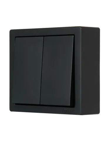 Выключатель 2-клав. LETO черн. бархат LEZARD 752-4200-101 фото 3