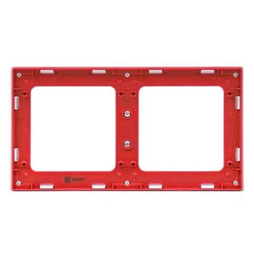 Рамка 2-м Стокгольм бел. с линией цвета красн. PROxima EKF EXM-G-305-20 фото 2