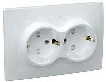 Розетка 2-м СП Кварта РСш12-3-КБ 16А IP20 с заземл. защ. шторки бел. GENERICA ERK21-K01-16-DM