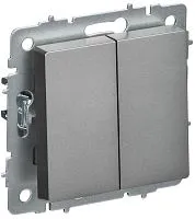 Выключатель перекрестный 2-кл. СП BRITE ВС10-2-3-БрС 10А механизм сталь IEK BR-V23-0-10-K46