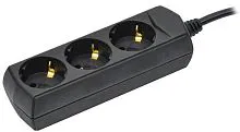 Удлинитель 3х3м с заземл. 10А IP20 У03 250В ПВС 3х1 черн. GENERICA WYP10-10-03-03-Z-K02-G