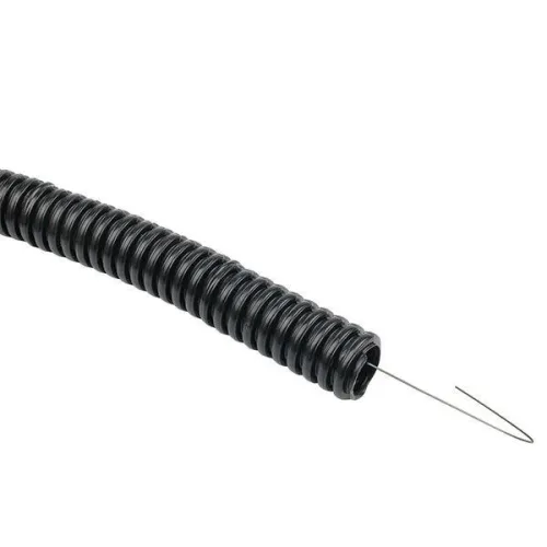 Труба гофрированная d20мм с протяжкой безгалоген. трудногорючая (FRHF) черн. (уп.100м) Plast EKF FRHF-20 фото 5