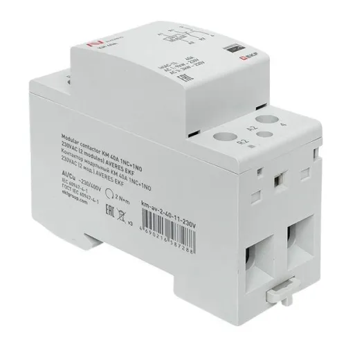 Контактор модульный КМ 40А 1NC+1NO 230В AC (2 мод.) AVERES EKF km-av-2-40-11-230V фото 9