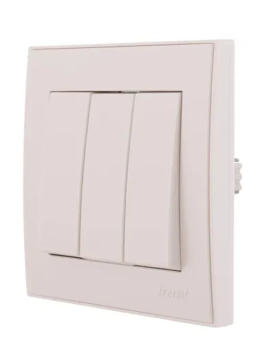 Выключатель 3-кл. СП Rain 10А IP20 жемчуж./бел. метал. LEZARD 703-3030-109 фото 4