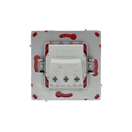 Розетка силовая KANT 2P+E защ. шторки красн. сатин DKC 7001003 фото 2