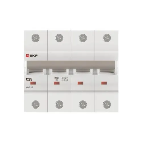 Выключатель автоматический 4п C 25А 15кА ВА 47-125 PROxima EKF mcb47125-4-25C фото 4