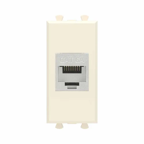 Розетка компьютерная 1мод. Avanti "Ванильная дымка" RJ45 кат.6A без шторок экранир. модульная механизм DKC 4405771