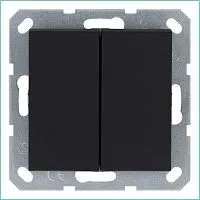 Переключатель проходной 2-кл. 10А IP20 механизм черн. матов. soft touch Jasmart G3022PB