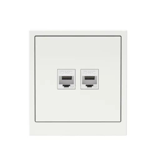 Розетка компьютерная 2-м KANT RJ45 кат.6A без шторки бел. магнолия DKC 7000674 фото 6