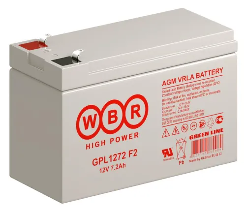 Аккумулятор 12В 7.2А.ч WBR GPL1272 F2 WBR фото 6