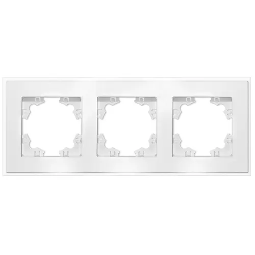 Рамка 3-м Афина стеклянная бел. UNIVersal 2244