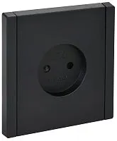 Розетка 1-м СП FORTE&PIANO FP117 10А без заземл. защ. шторки винт. крепл. черн. IEK FP-R13-10-K02