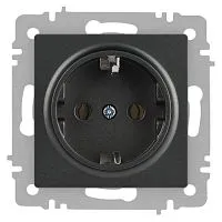 Розетка 1-м СП Accent 6-202-07 16А IP20 250В 2P+E Schuko графит Intro Б0063697