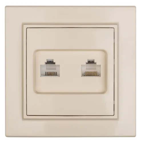 Розетка компьютерная 2-м СП Минск RJ45 беж. EKF ERK02-035-20 фото 3