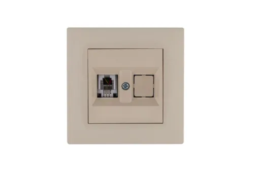 Розетка компьютерная CAT 5+гнездо Karea RIZZ крем Makel 88010035
