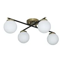 Светильник "Злата" 141 (плафон 8728) НСБ 01-4х25-101 G9 [ИМ] потолочн. черн.зол. Элетех 1005405280