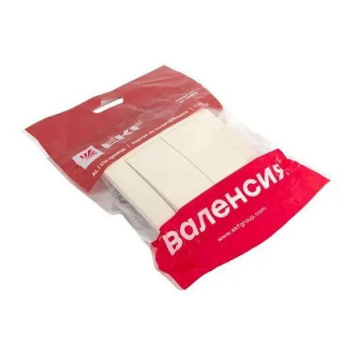 Выключатель 2-кл. СП Валенсия 10А IP20 крем. PROxima EKF EWV10-023-20 фото 2