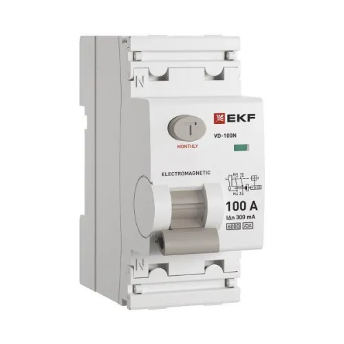 Выключатель дифференциального тока 2п 100А 300мА тип A 6кА ВД-100N электромех. PROxima EKF E1026MA100300