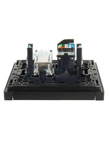 Розетка 2-м TV+RJ45 кат.5E FORTE&PIANO FP136 черн. IEK FP-AK20-1-K02 фото 5
