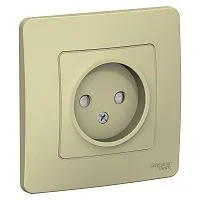 Розетка 1-м СП Blanca 16А IP20 250В без заземл. защ. шторки беж. SE BLNRS000117