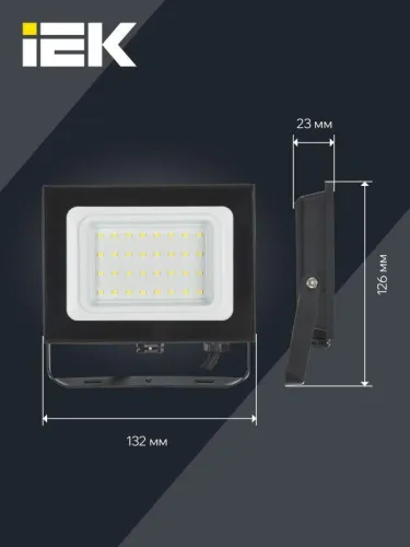 Прожектор светодиодный СДО 06-30 6500К IP65 черн. IEK LPDO601-30-65-K02 фото 2