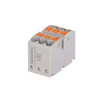 Блок распределительный зажим push-in 6 точек подключения 25кв.мм сер. DKC DTP1-006-04SPUG