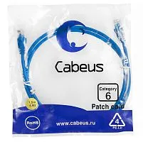 Патч-корд U/UTP кат.6 PC-UTP-RJ45-Cat.6-1.5m-BL 2xRJ45/8p8c неэкранир. PVC 1.5м син. Cabeus 8678c