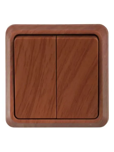 Выключатель 2-кл. ОП Октава 10А IP20 ВС20-2-0-ОД дуб GENERICA EVO20-K04-10-DC фото 2