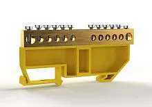 Шина PE "земля" на DIN-изоляторе 8х12мм 12 отвер. латунь TOKOV ELECTRIC TKE-BCB-812-12-DIN/PE