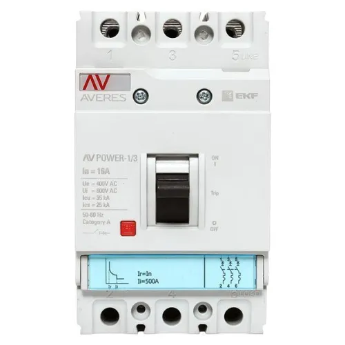 Выключатель автоматический 3п 16А 35кА AV POWER-1/3 TR AVERES EKF mccb-13-16-TR-av фото 7