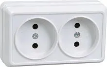 Розетка 2-м ОП Октава 10А IP20 без заземл. бел. GENERICA ERO20-K01-10-DC