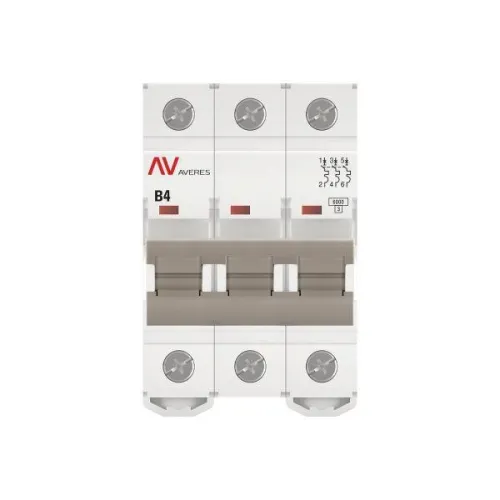 Выключатель автоматический модульный 3п B 4А 6кА AV-6 AVERES EKF mcb6-3-04B-av фото 4