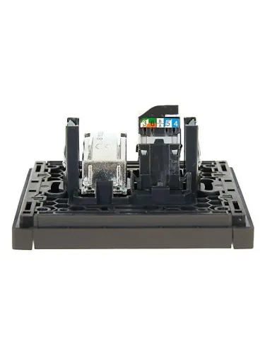 Розетка 2-м TV+RJ45 кат.5E FORTE&PIANO FP336 сер. IEK FP-AK20-1-K03 фото 5