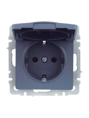 Розетка BRITE РСбш10-3-БрМ 16А IP20 с заземл. защ. шторки с крышкой механизм маренго IEK BR-R16-16-K35 фото 10