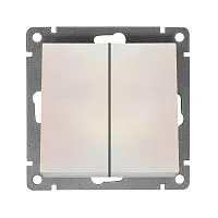 Выключатель 2-кл. СП Афина 10А IP20 механизм жемчуж. Universal A0023-OBr