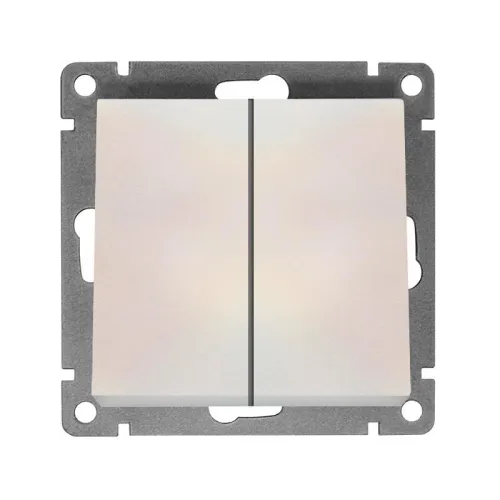 Выключатель 2-кл. СП Афина 10А IP20 механизм жемчуж. Universal A0023-OBr