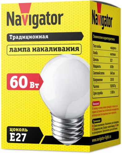 Лампа накаливания 94 313 NI-C-60-230-E27-FR Navigator 94313 фото 2