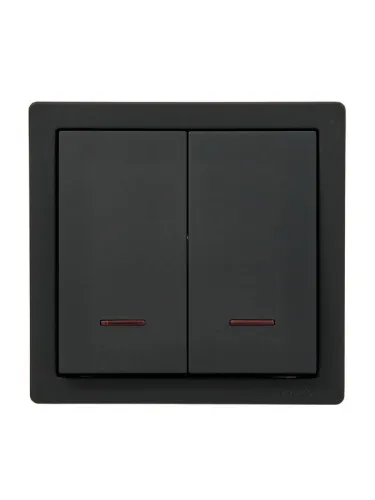 Выключатель 2-кл. ОП LETO с индикацией черн. бархат LEZARD 752-4200-112