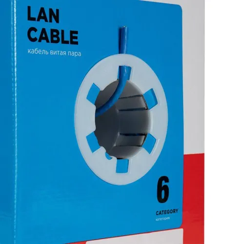 Кабель витая пара U/UTP кат.6 4х2х23AWG solid CU PVC син. (м) Rexant 01-0047 фото 4