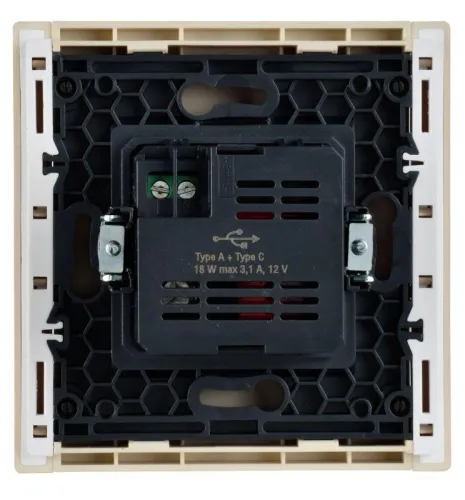 Розетка USB A+C 18Вт FORTE&PIANO FP451 ваниль IEK FP-U22-018-K10 фото 3
