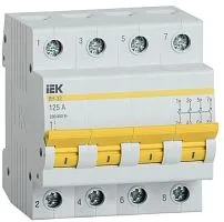 Выключатель нагрузки (мини-рубильник) 4п 125А ВН-32 KARAT IEK MNV10-4-125