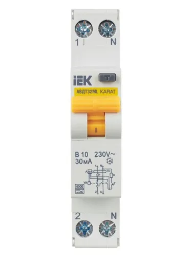 Выключатель автоматический дифференциального тока B 10А 30мА тип A АВДТ32ML KARAT IEK MVD12-1-010-B-030-A фото 8