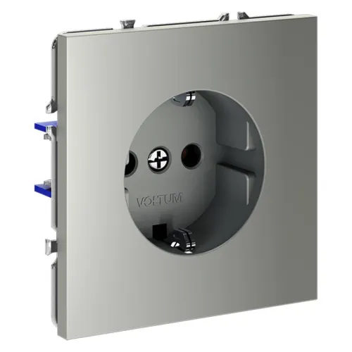 Розетка 1-м СП S70 16А с заземл. механизм сталь Voltum VLS040105 фото 2